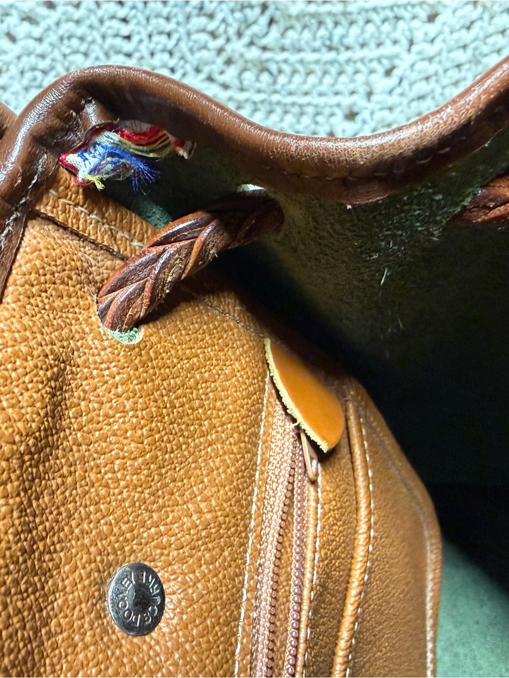Vintage Dooney & Bourke Ivy Green Tassel Backpack - Picture 12 of 13